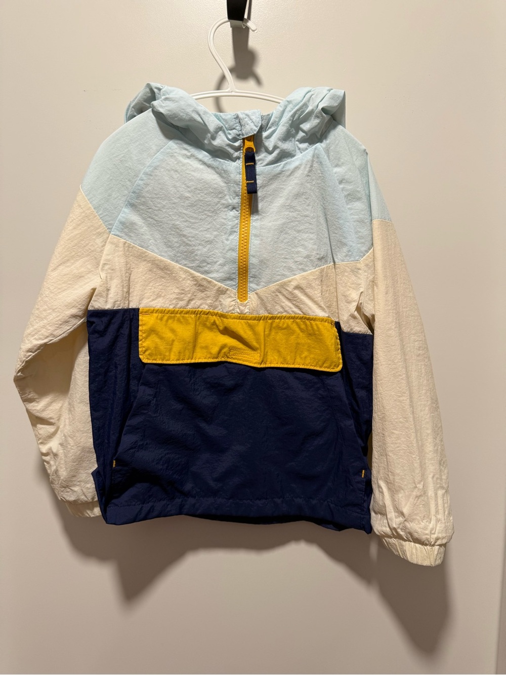 Cat&Jack Kids Colorblock Hooded Windbreaker - Light Blue, Cream, Navy & Yellow